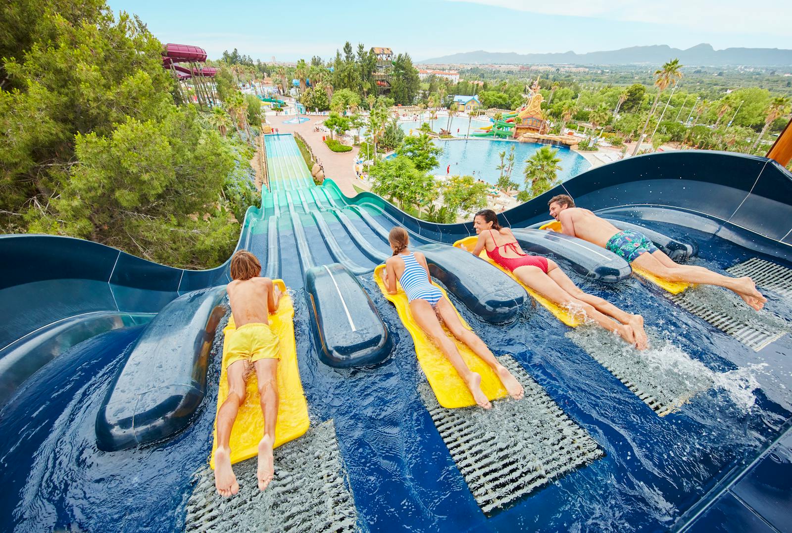 Visitors on the slides at PortAventura World
